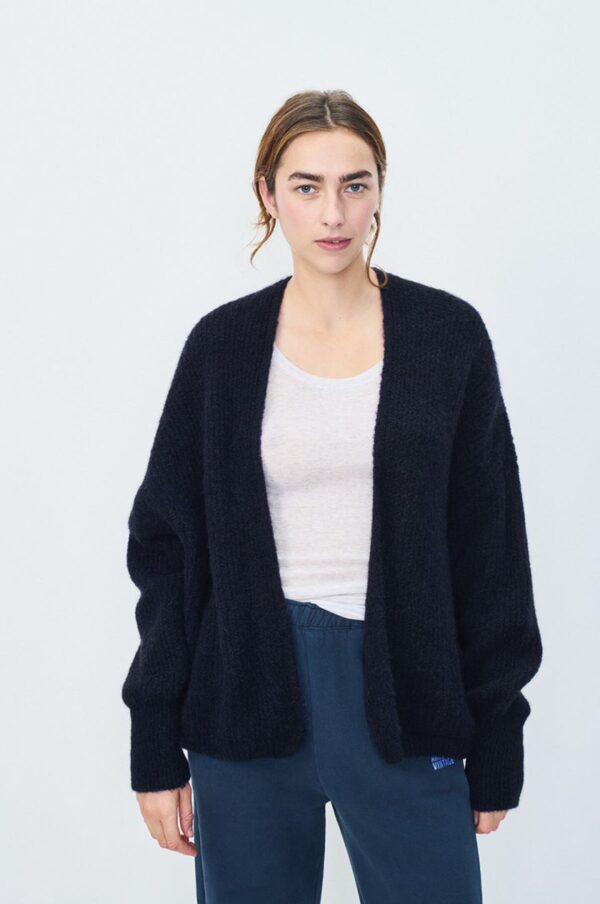 Zebrio Navy Melange East Knit Cardigan - Image 2