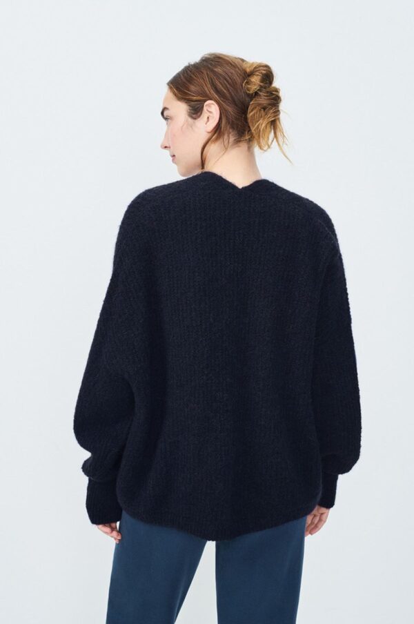 Zebrio Navy Melange East Knit Cardigan - Image 5