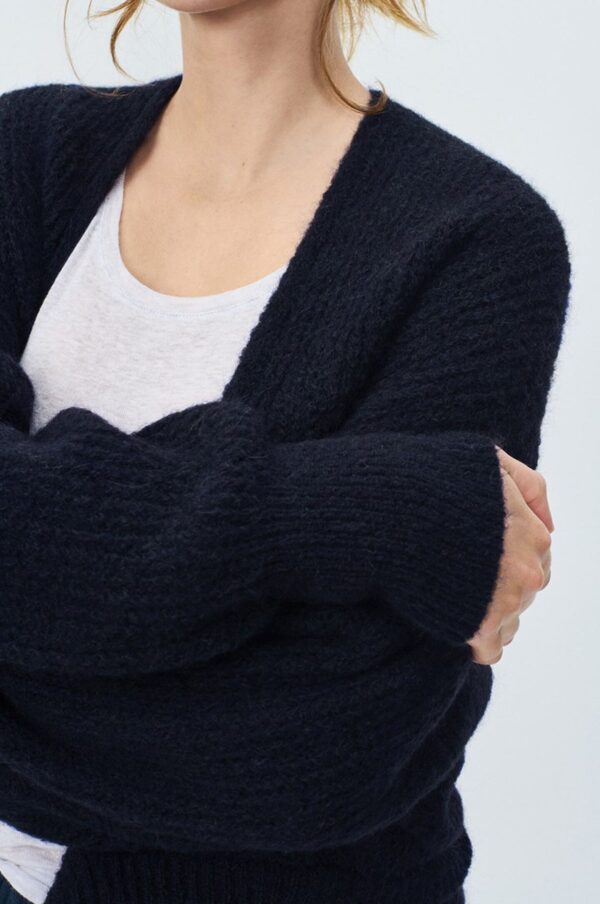 Zebrio Navy Melange East Knit Cardigan - Image 3