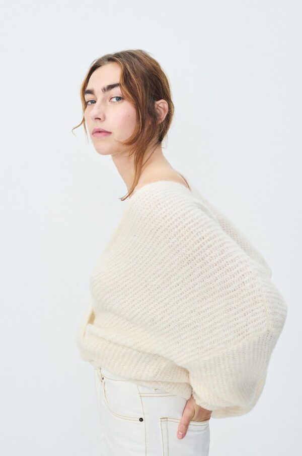 Zebrio Pearl Melange East Knit Cardigan - Image 8