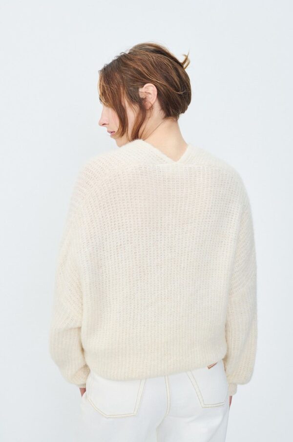 Zebrio Pearl Melange East Knit Cardigan - Image 3