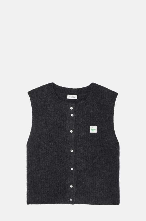 Zebrio Charcoal Melange East Knit Vest