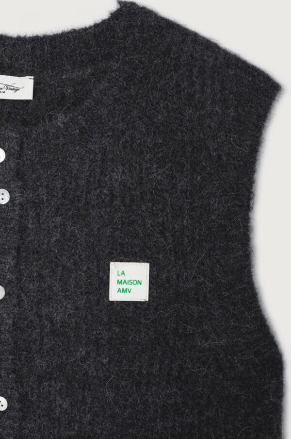 Zebrio Charcoal Melange East Knit Vest - Image 8