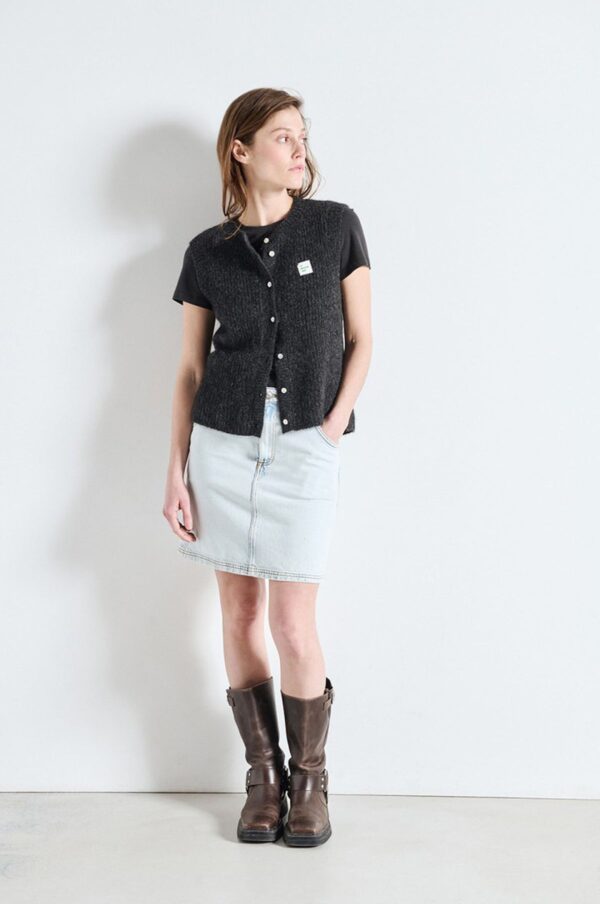 Zebrio Charcoal Melange East Knit Vest - Image 5